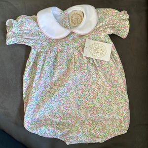 Pink flower girls onesie